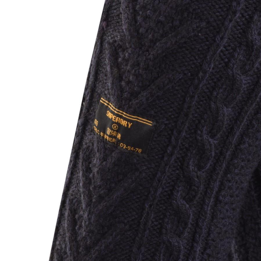 Alternative Image for ProductSuperdry Crew Neck Jacob Cable Knit Jumper Navy3
